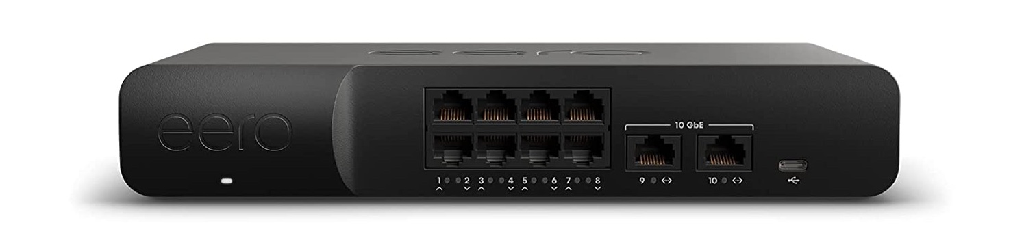An image of the physical appearance of the eero PoE Gateway.