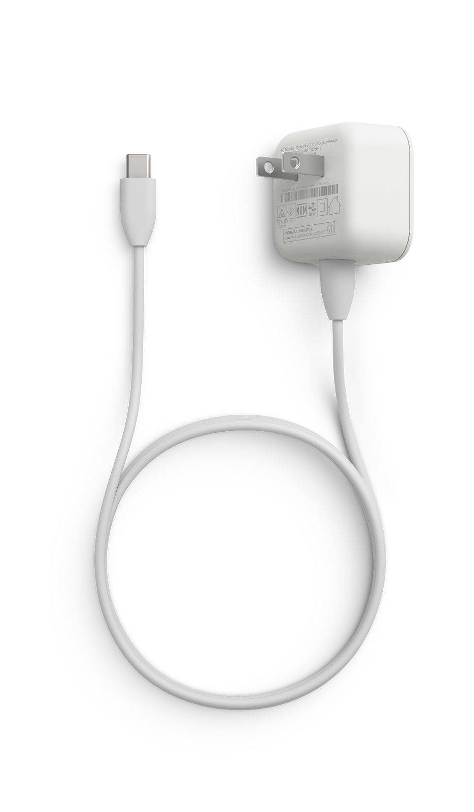 An image of the eero 15W USB-C power adapter.