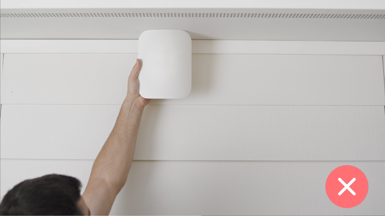 showing eero too close to home over hang