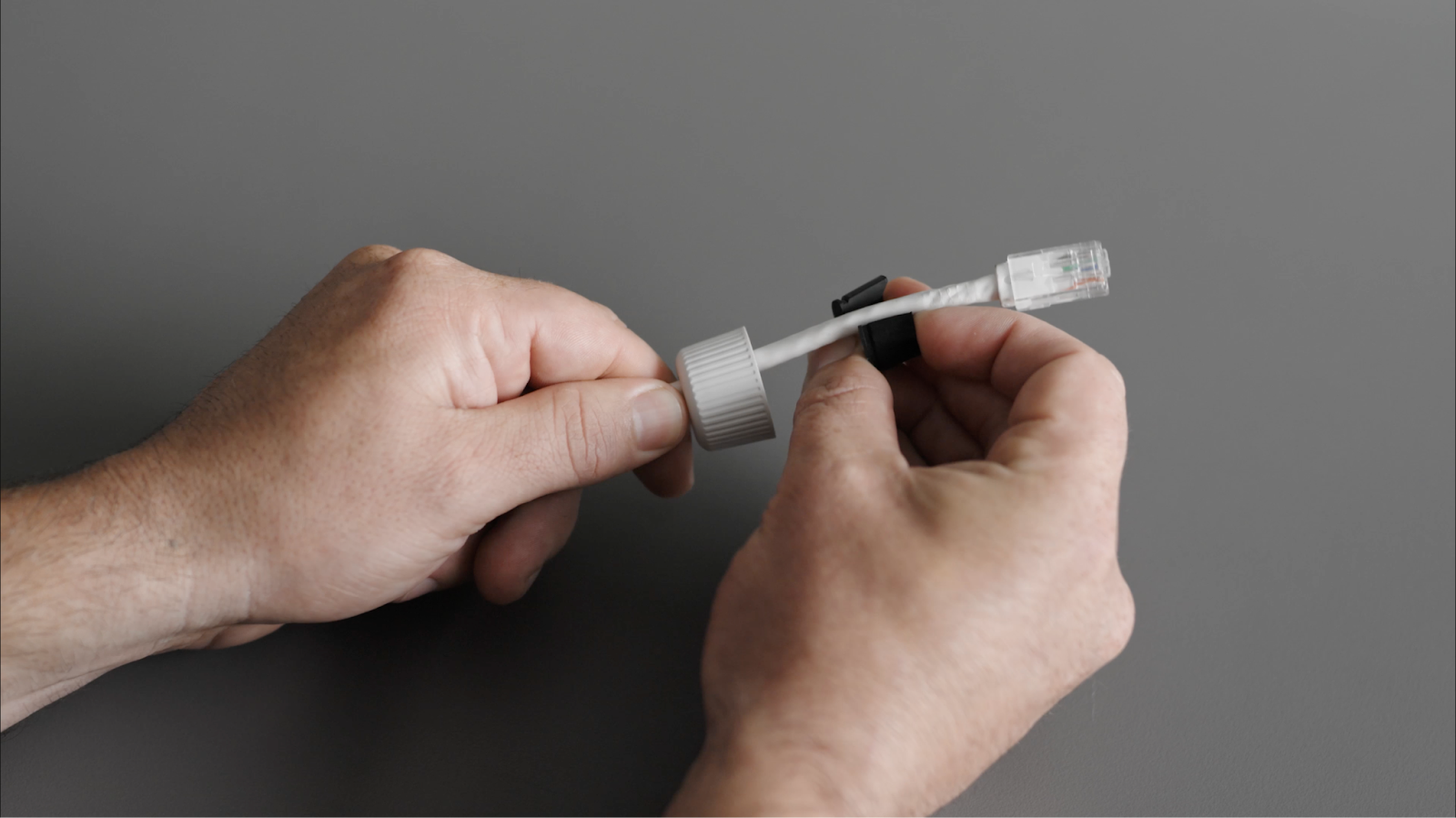 wrapping seal around ethernet cable