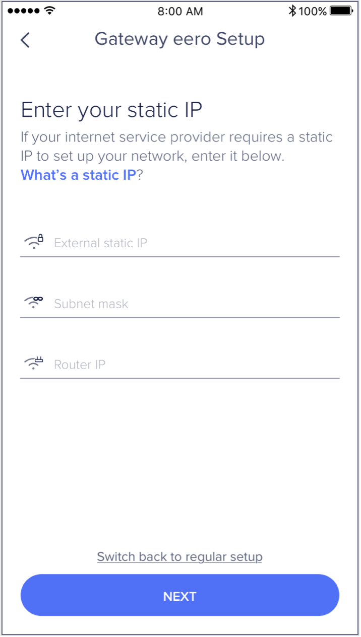 eero static ip assignment