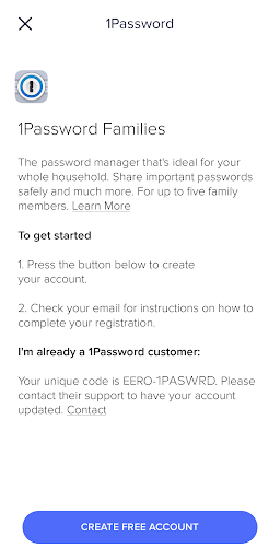 1password sign up