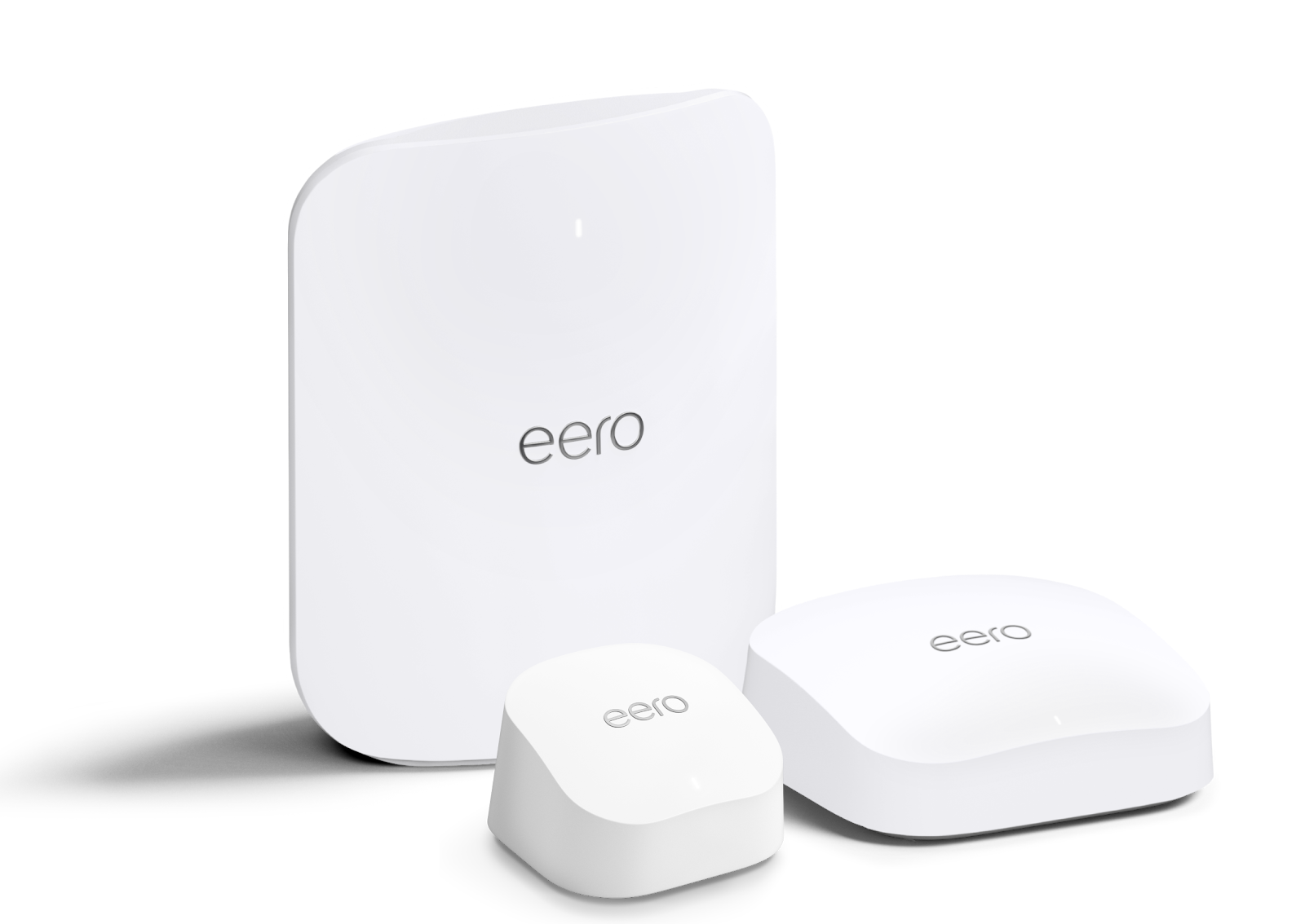 An image of a few eero models.